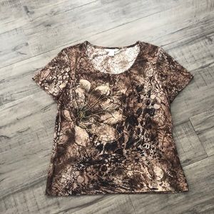 Brown Embellished Top.